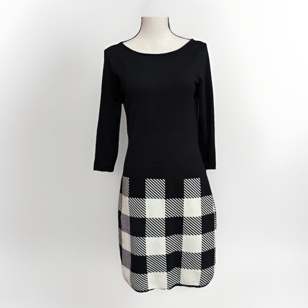 Lauren Ralph Lauren Black and White Long Sleeve Dress
